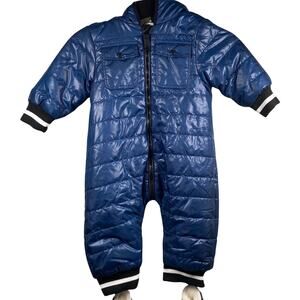 URBAN REPUBLIC Baby Boys' 12M Snowsuit with Removable Booties NWT Blue $95 MSRP